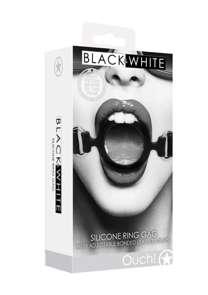 Silicone Ring Gag - With Adjustable Bonded Leather Straps zdjęcie 1