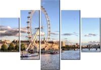 70 100CM OBRAZ 5 ELEM LONDYŃSKIE OKO DRUK PŁÓTNO