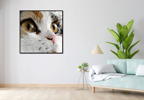 Plakat 100x100cm Nitkowany Kot na Arena.pl