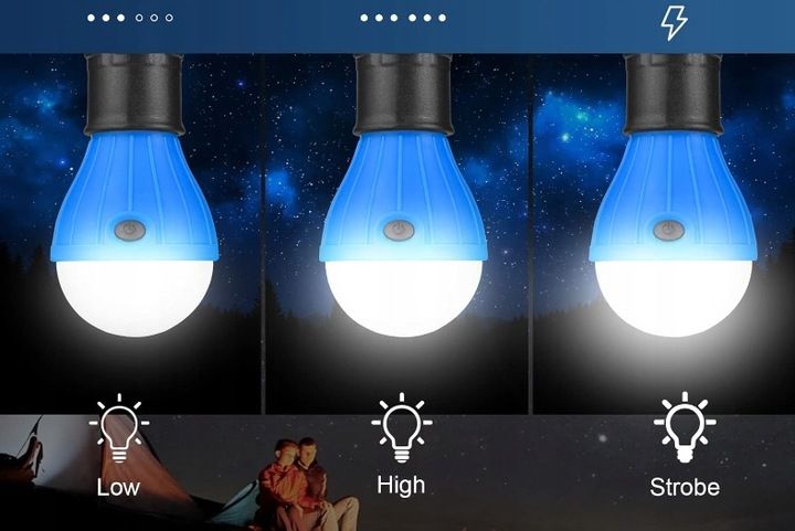 LAMPA KEMPINGOWA BIWAKOWA LED LATARKA LAMPKA DO NAMIOTU KARABIŃCZYK 5 SZT zdjęcie 6