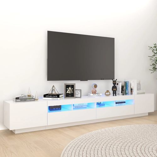 Szafka pod TV z oświetleniem LED, biała, 260x35x40 cm na Arena.pl