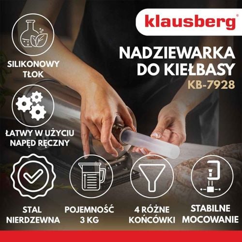 ręczna nadziewarka do kiełbasy 3kg klausberg kb-7928 na Arena.pl