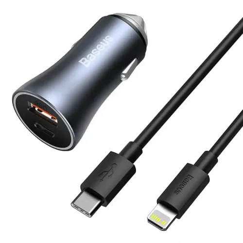ładowarka samochodowa baseus golden contactor pro, usb + usb-c na Arena.pl