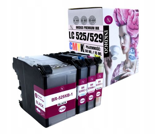 LC529 LC525 XL - 4x TUSZE do DRUKARKI BROTHER DCP-J105 DCP J105 DCP J100 na Arena.pl