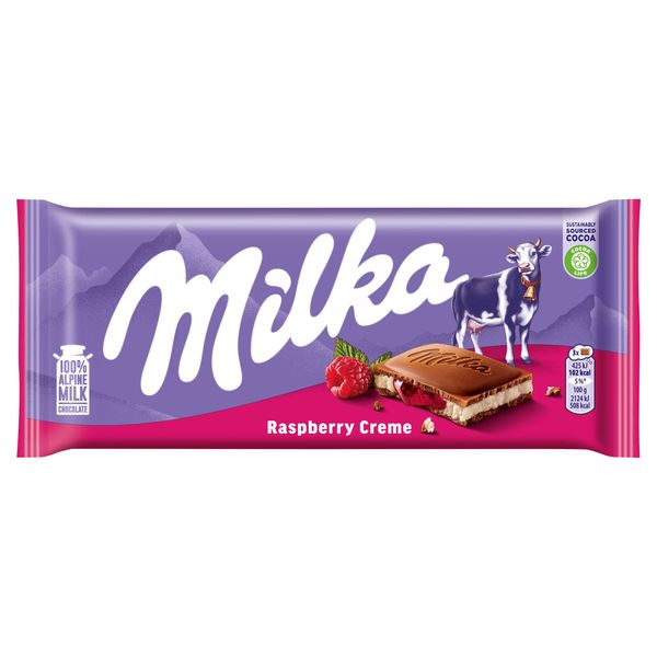 Milka Czekolada mleczna Raspberry Creme 100 g zdjęcie 1