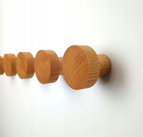 Drewniany Wieszak na Ścianę 5,5 cm Ubrania Ręczniki do Przedpokoju Hol 60mm na Arena.pl