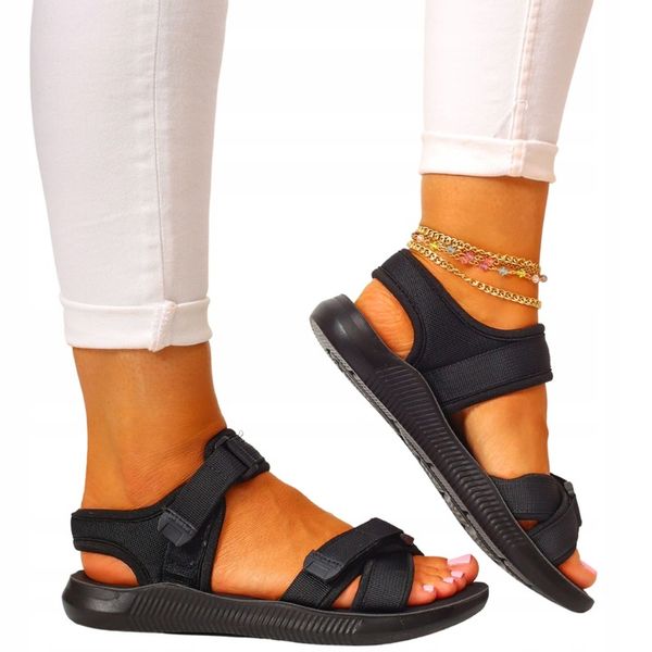 SANDAŁY DAMSKIE LETNIE SPORTOWE LEKKIE WYGODNE RZEPY zdjęcie 7