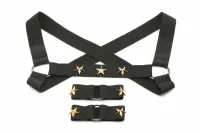 xr brands chest harness z opaskami na ramiona, czarny, uniwersalny