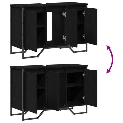 Szafka pod zlew z przechowywaniem Czarny Dąb 91 x 35 x 60 cm na Arena.pl