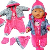 UBRANKO DLA LALKI BOBASA 45CM CIUSZKI PAJACYK CZAPKA KURTKA LALKA BUCIKI