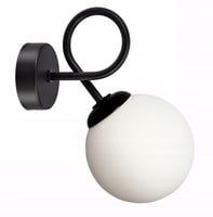 Lampa kinkiet ścienny stały kręcony LOFT klosz SZKLANY KULA na 1x E27