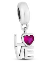 srebrny charms love cyrkonia do modułowej bransoletki - peterson