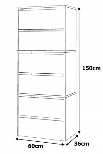 Szafka Na Buty Biała 150 CM Wysoka Modułowa Bez Siedziska Loft Regał na Arena.pl