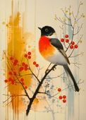 Plakat 39,5x55cm Jesienny Rudzik