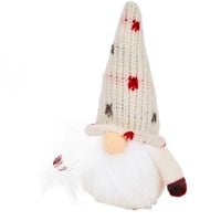 Krasnal w czapce z dzianiny ozdobna pluszowa figurka ŚWIĄTECZNA 15cm