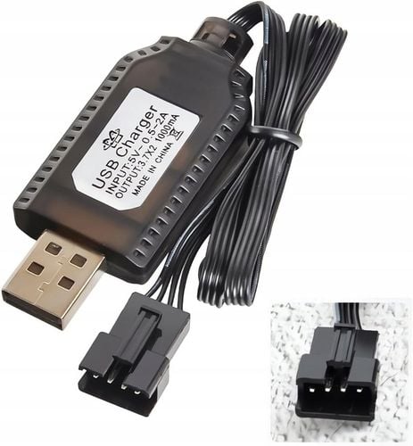 Kabel do ładowarki USB ze złączem wtykowym SM-4P do akumulatora LiPo 2S 7,4 na Arena.pl