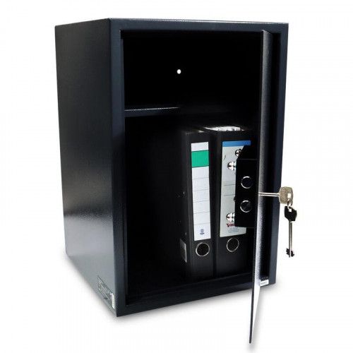 SEJF BIUROWY 48L MASYWNY DWURYGLOWY CZARNY STALOWY na Arena.pl