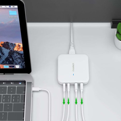 Mocna ładowarka sieciowa GaN 100W 2x USB-A 2x USB-C biała na Arena.pl