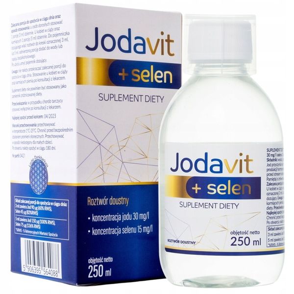 JOD + selen JODAVIT 250 ml Jodavita PŁYN na tarczycę jodek potasu tarczyca zdjęcie 1