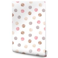 Tapeta Ścienna W Stylu Boho Akwarelowe KROPECZKI Groszki Abstrakcja