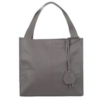 VERA PELLE torebka skórzana shopper klasyczna na ramię V074 ciepła szara