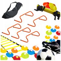 Zestaw piłkarski Płotki 15cm 5szt. + Drabinka treningowe + Pachołki AGIITY