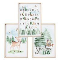 ZESTAW 3 szt. Plakaty Obrazki do Pokoju Dziecięcego ABECADŁO i JELONKI A3