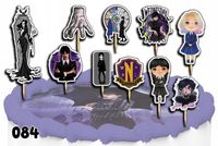 TOPPERY NA TORT OZDOBNE DEKORACJA ZESTAW - WEDNESDAY ADDAMS 10szt.