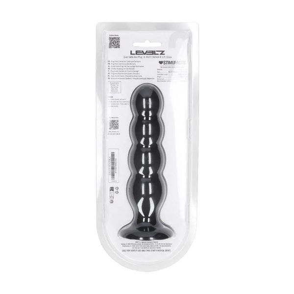 Quad Rattle Liquid Silicone Anal Plug - Xl - Black zdjęcie 3