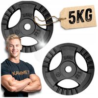 Komplet Obciążeń Kierownica do ćwiczeń siłownia fitness KAWMET 2x5kg 28,5mm
