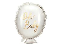 Balon foliowy balonik Oh Baby beżowy na baby shower 53 x 69 cm