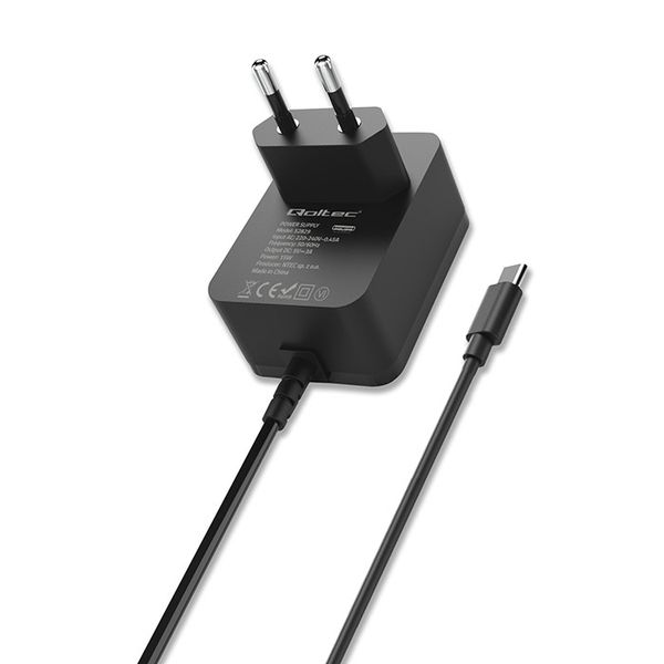 Qoltec Ładowarka Super FAST PD do Raspberry PI 4 USB-C 15W 5V 3A Czarna zdjęcie 7