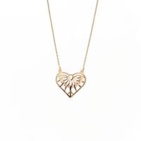 Złoty Naszyjnik Celebrytka Ażurowe Serce Grawer