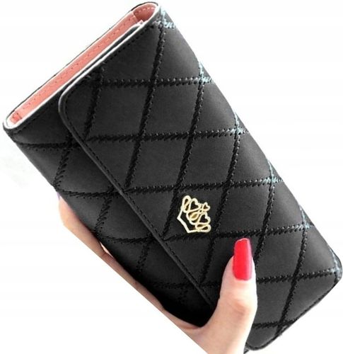 Elegancki Portfel damski na zatrzask skórzany duży rozkładany pojemny skóra na Arena.pl