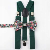 SZELKI męskie i MUCHA męska zielona w kwiaty