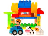 JKM ZA0625 Farma + Traktor duże KLOCKI do zabawy 40ele