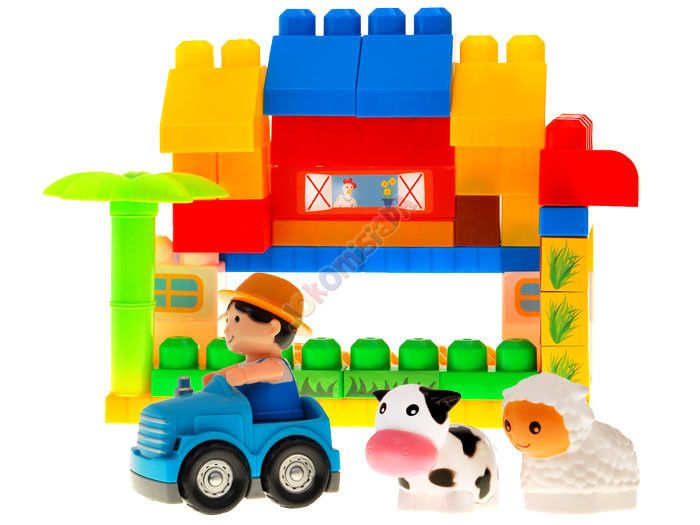 JKM ZA0625 Farma + Traktor duże KLOCKI do zabawy 40ele zdjęcie 1