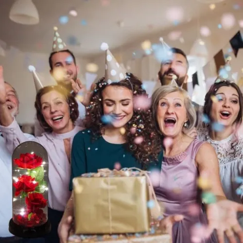 WIECZNA RÓŻA W SZKLE W KOPULE ŚWIECĄCA NA WALENTYNKI LED PREZENT PUDEŁKO na Arena.pl