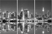 60 90CM OBRAZ 3 ELEM MANHATTAN NOCĄ DRUK PŁÓTNO RAMA