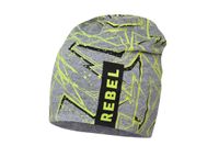 Broel KAROL czapka dwustronna dla chłopca szary-limonka 50-52