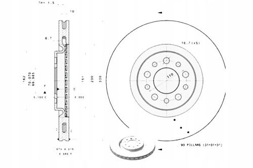 TARCZA HAM PRZOD 330X28 V BREMBO na Arena.pl