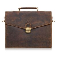 męska skórzana aktówka brązowa na dokumenty teczka na ramie z kluczykiem