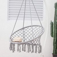huśtawka wisząca pleciona fotel boho szary