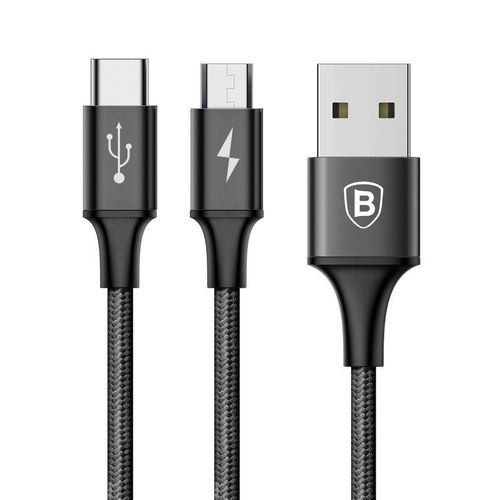 Kabel Usb Baseus Rapid 2W1 Micro + Usb-C 3A 1.2M (Czarny) na Arena.pl