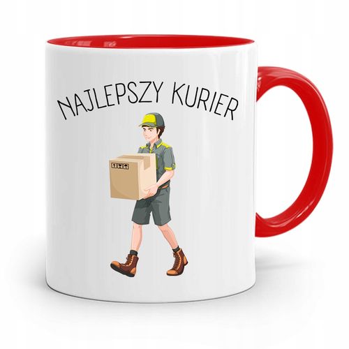 Kubek Czerwony Dla Kuriera Najlepszy Kurier Z Nadrukiem Ze Zdjęciem na Arena.pl