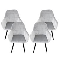 18151 Komplet krzeseł tapicerowanych WELUR 4SZT nowoczesne 4 nóżki