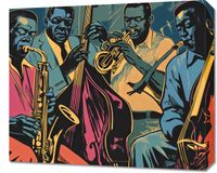 Obraz 60x50cm Jazzmani w Gazie