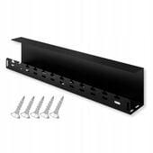 Organizer Uchwyt Maskownica do Kabli pod Biurko 59 cm Metal Czarny