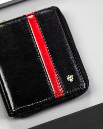 mały, skórzany portfel męski na suwak - rovicky na Arena.pl