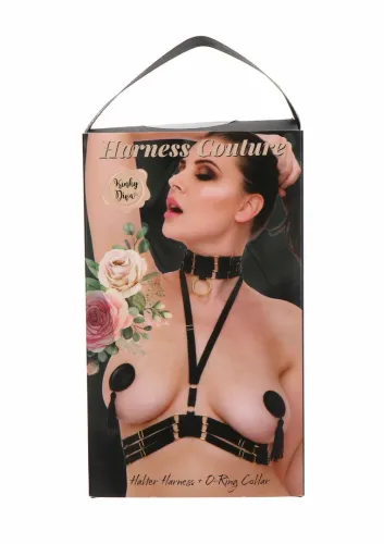 halter harness plus o-ring collar satynowy regulowany czarny na Arena.pl